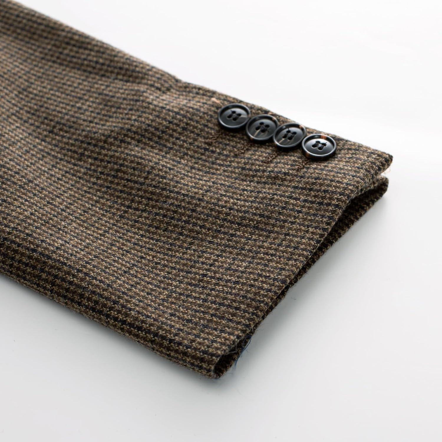 imagePJ PAUL JONES Mens Herringbone Tweed Blazer British Wool Blend Sport Coat JacketBrownhoundstooth