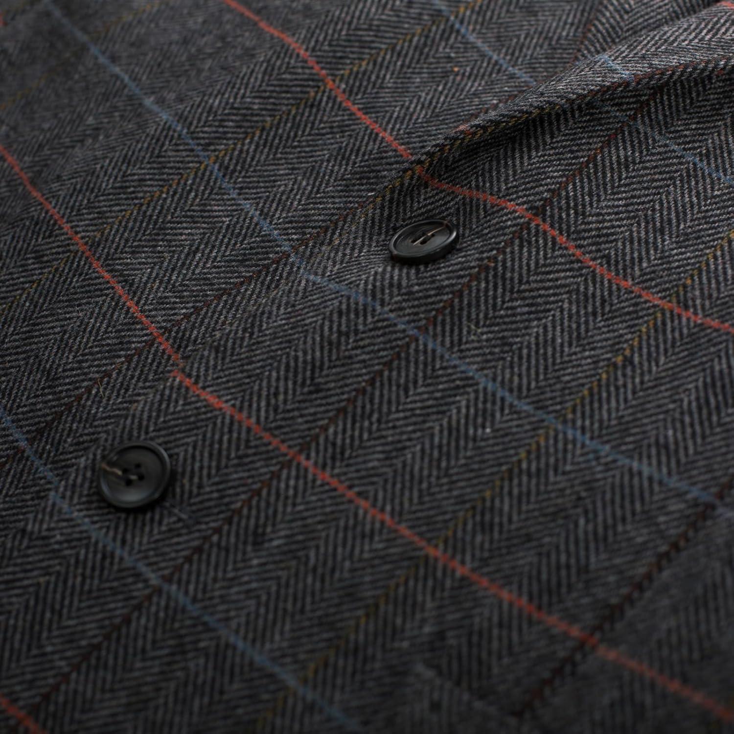 imagePJ PAUL JONES Mens Herringbone Tweed Blazer British Wool Blend Sport Coat JacketDgray