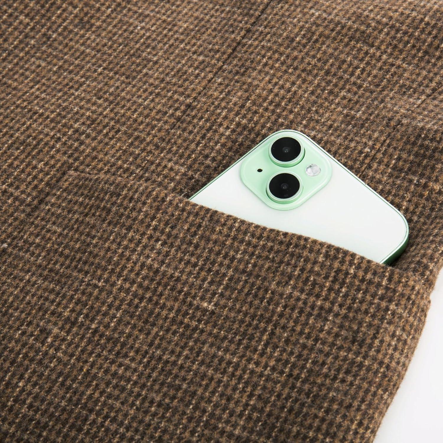 imagePJ PAUL JONES Mens Herringbone Tweed Blazer British Wool Blend Sport Coat JacketKhaki Plaid