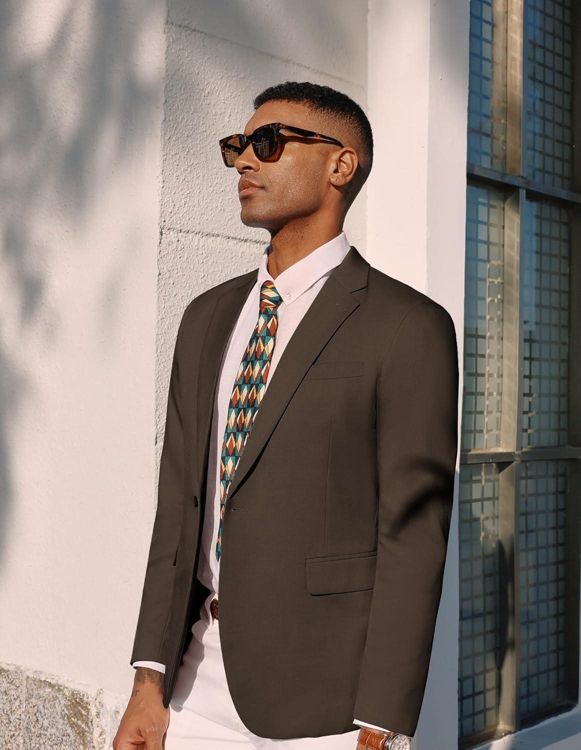 imagePJ PAUL JONES Mens Lightweight Sport Coat Casual One Button Blazer Breathable SportcoatCoffee