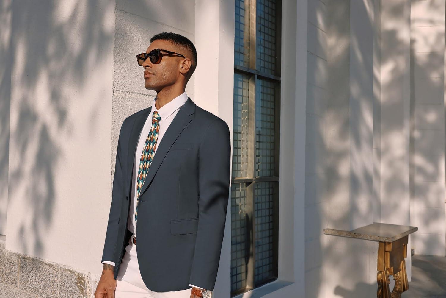 imagePJ PAUL JONES Mens Lightweight Sport Coat Casual One Button Blazer Breathable SportcoatDark Grey