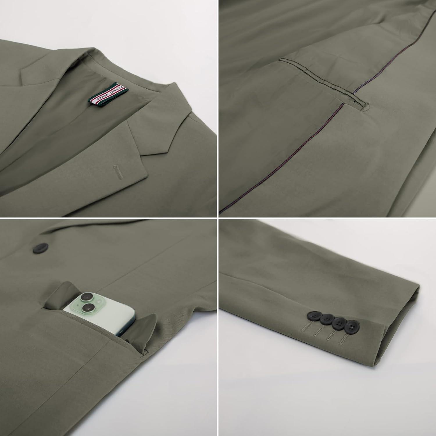 imagePJ PAUL JONES Mens Lightweight Sport Coat Casual One Button Blazer Breathable SportcoatKhaki