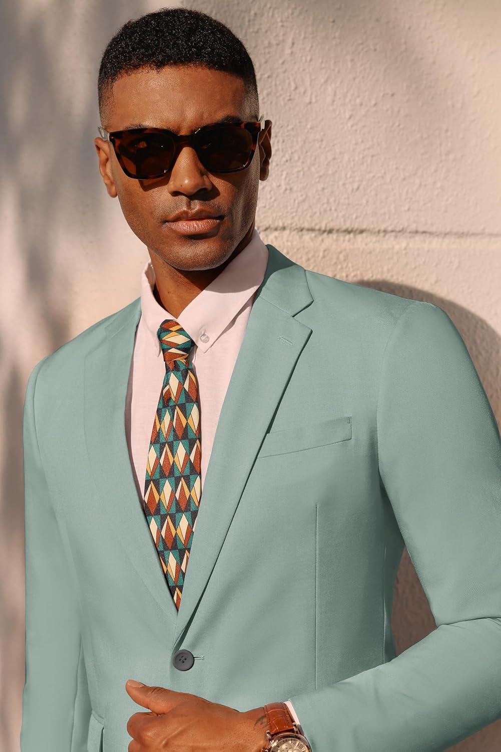 imagePJ PAUL JONES Mens Lightweight Sport Coat Casual One Button Blazer Breathable SportcoatLight Green