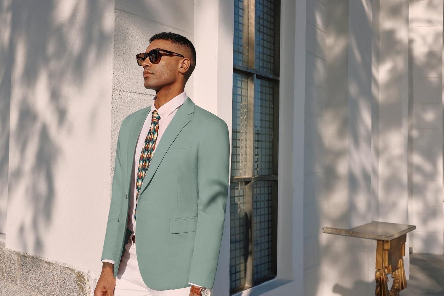 imagePJ PAUL JONES Mens Lightweight Sport Coat Casual One Button Blazer Breathable SportcoatLight Green