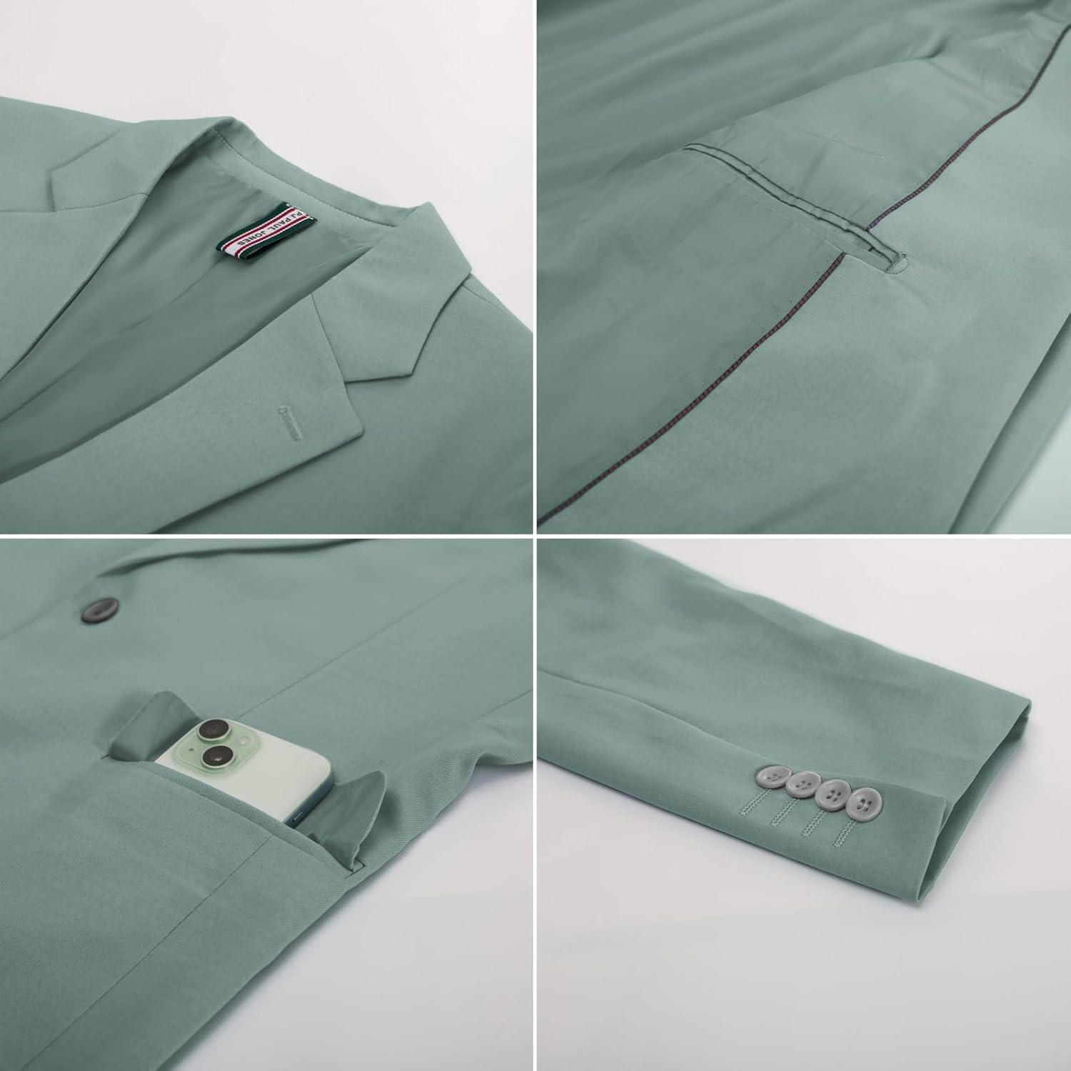 imagePJ PAUL JONES Mens Lightweight Sport Coat Casual One Button Blazer Breathable SportcoatLight Green