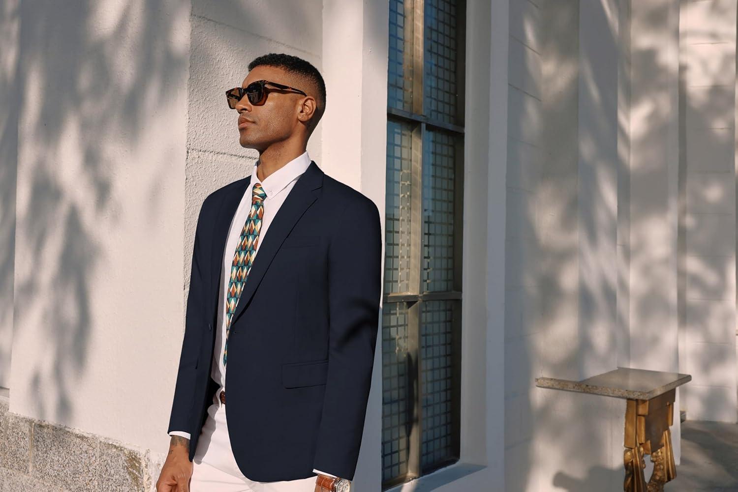 imagePJ PAUL JONES Mens Lightweight Sport Coat Casual One Button Blazer Breathable SportcoatNavy Blue