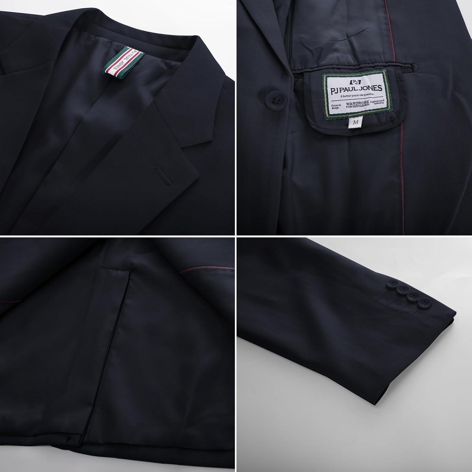 imagePJ PAUL JONES Mens Lightweight Sport Coat Casual One Button Blazer Breathable SportcoatNavy Blue