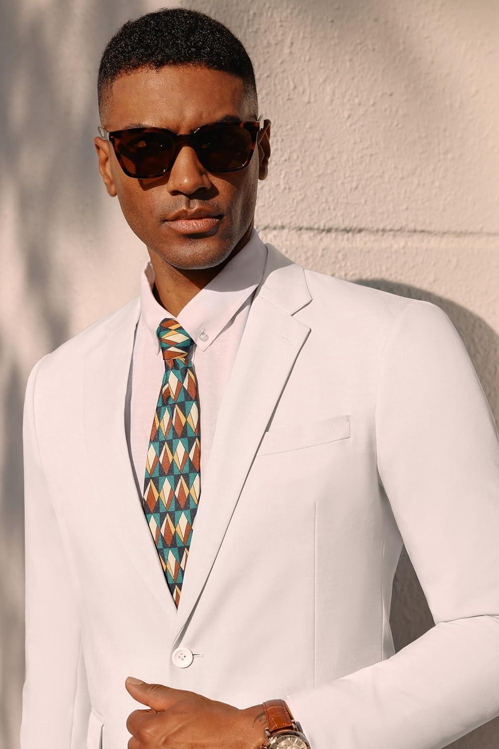 imagePJ PAUL JONES Mens Lightweight Sport Coat Casual One Button Blazer Breathable SportcoatWhite