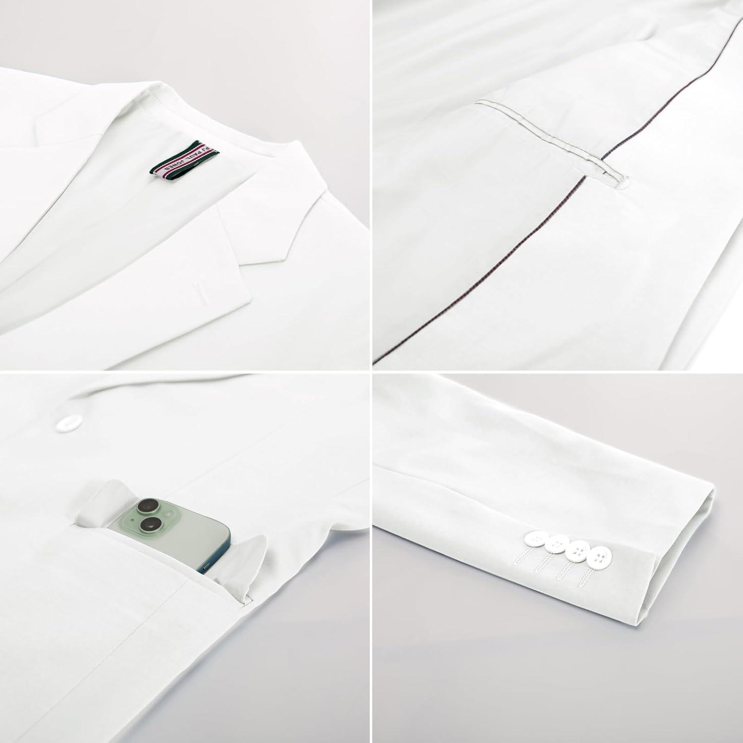 imagePJ PAUL JONES Mens Lightweight Sport Coat Casual One Button Blazer Breathable SportcoatWhite