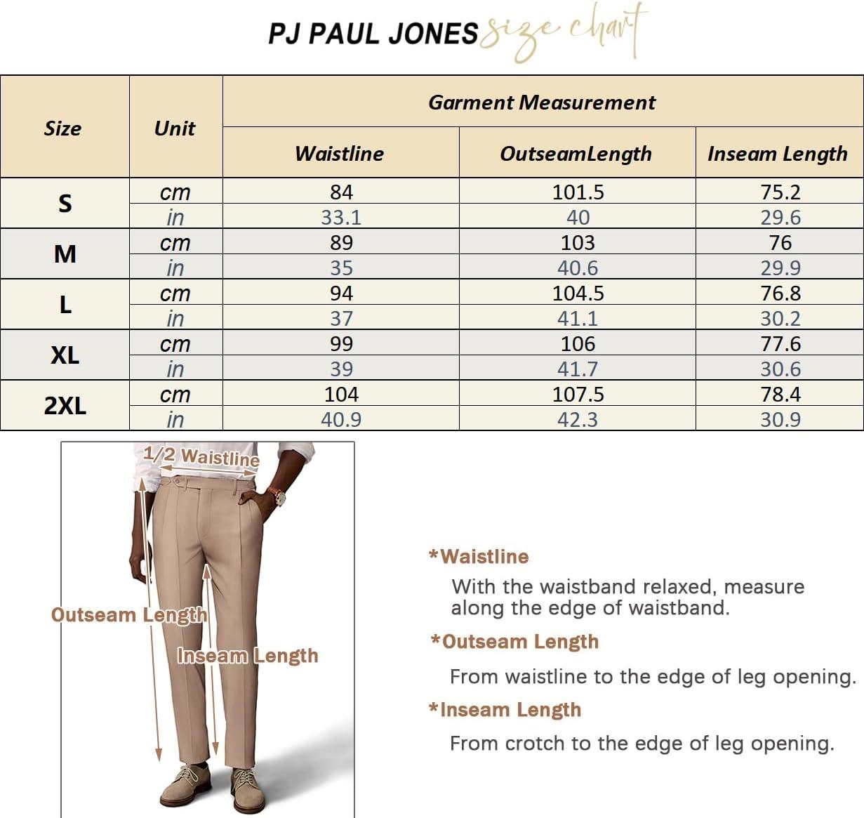 imagePJ PAUL JONES Mens Linen Dress Pants Casual Slim Fit Expandable Wasit Pleated Front TrousersLight Khaki