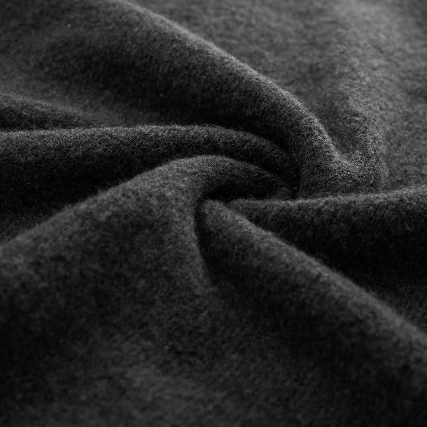 imagePJ PAUL JONES Mens Mock Turtleneck Sweater Long Sleeve Undershirts Wool Blend Pullover SweatersDark Gray