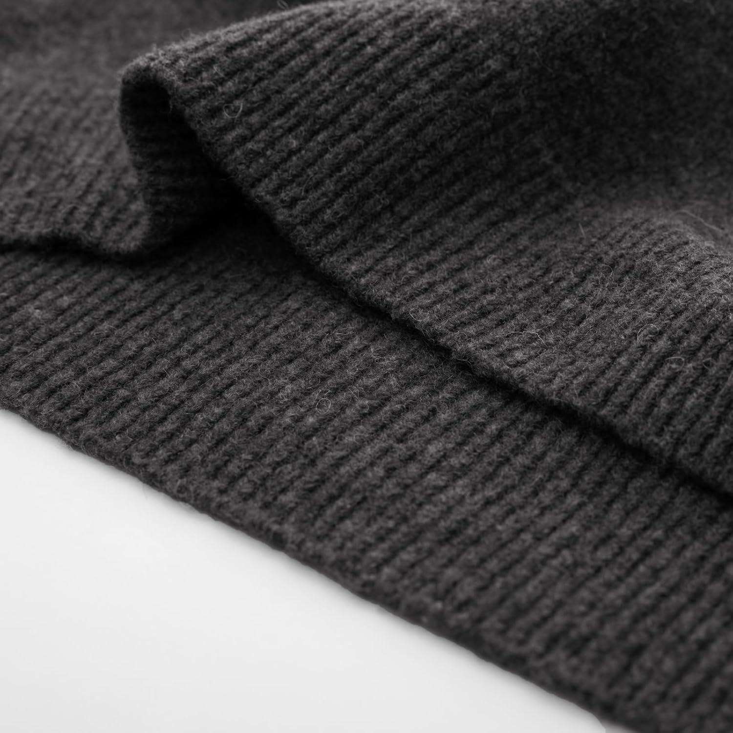 imagePJ PAUL JONES Mens Mock Turtleneck Sweater Long Sleeve Undershirts Wool Blend Pullover SweatersDark Gray