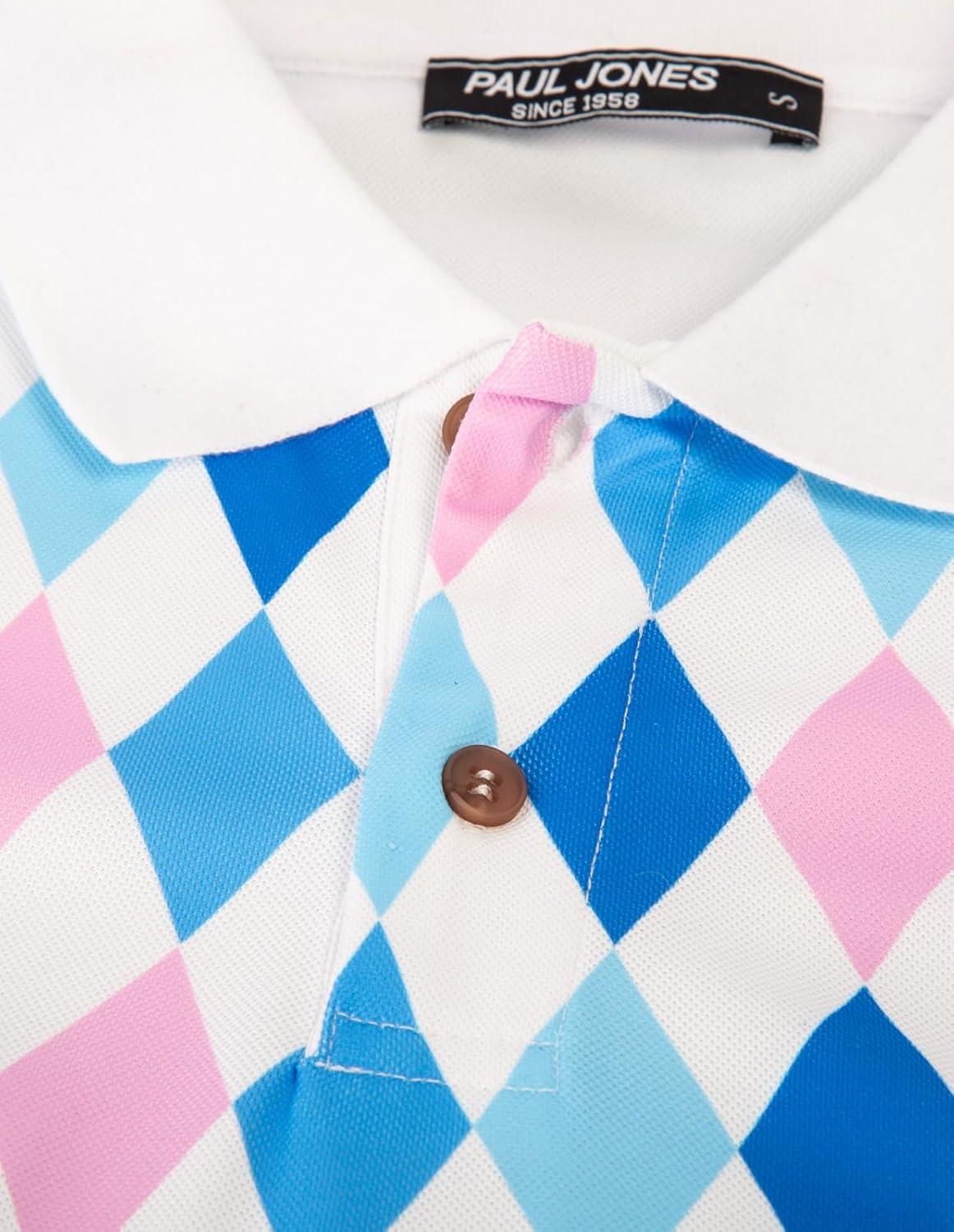 imagePJ PAUL JONES Mens Polo Shirt Short Sleeve Performance Golf Polo Shirts Daily CasualWearBluepurple