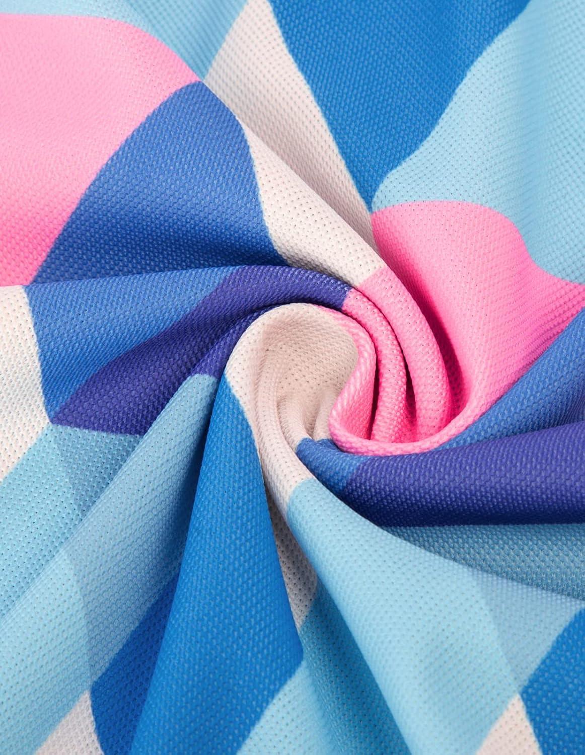 imagePJ PAUL JONES Mens Polo Shirt Short Sleeve Performance Golf Polo Shirts Daily CasualWearPinkblue Grid