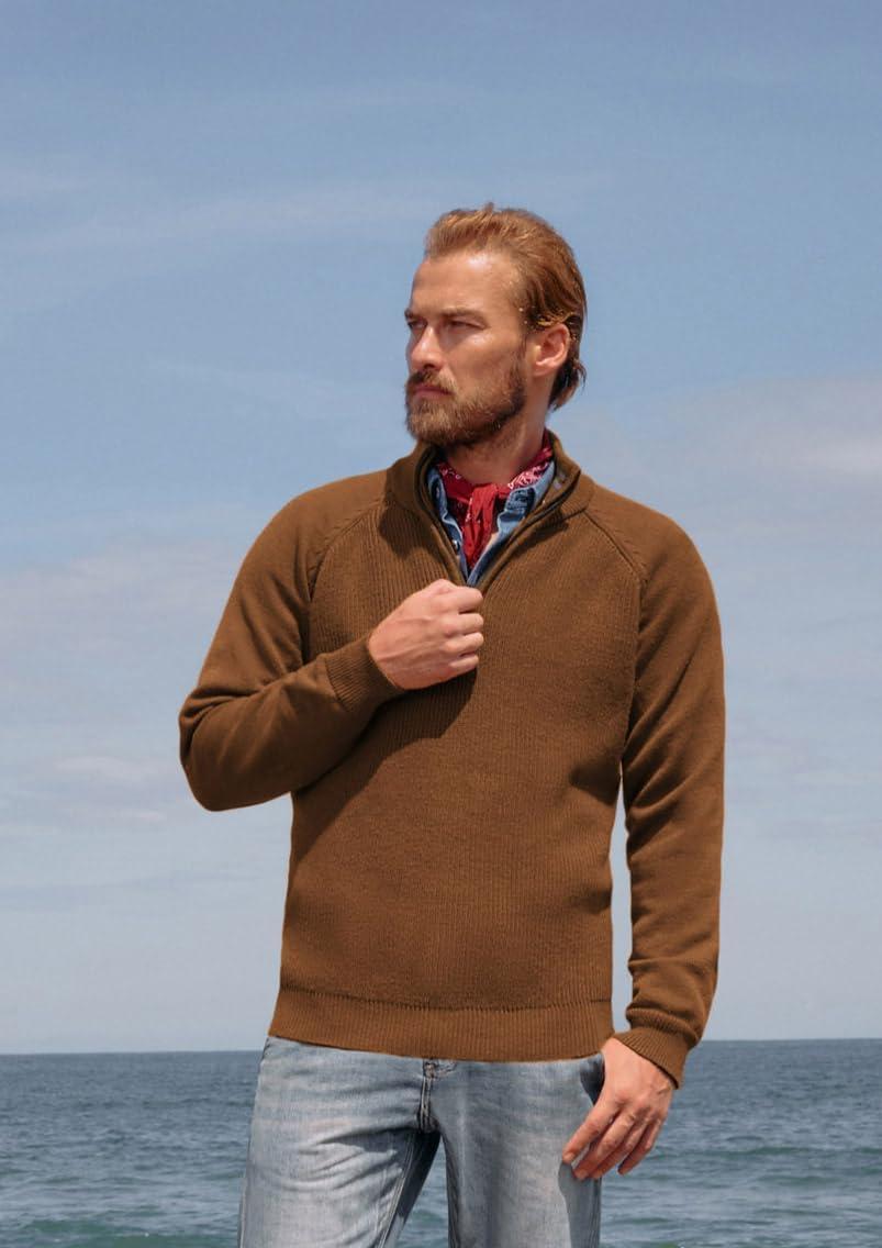 imagePJ PAUL JONES Mens Quarter Zip Pullover Sweater Turtleneck Raglan Long Sleeve SweatersBrown
