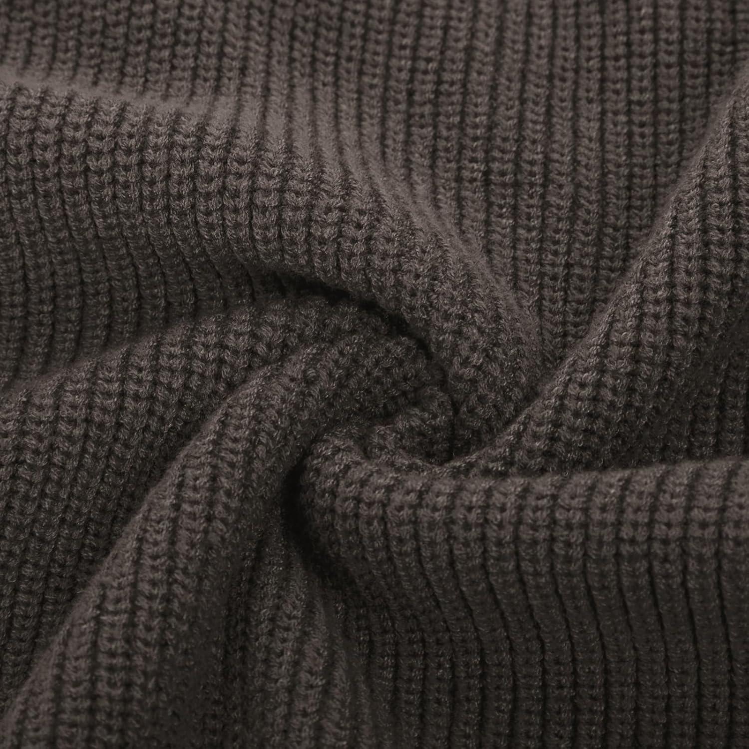 imagePJ PAUL JONES Mens Quarter Zip Pullover Sweater Turtleneck Raglan Long Sleeve SweatersKhaki