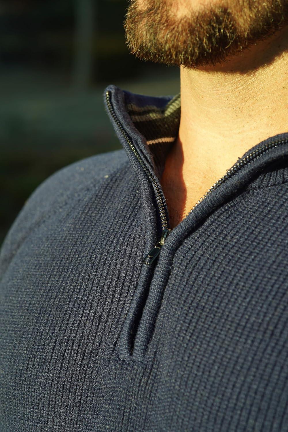 imagePJ PAUL JONES Mens Quarter Zip Pullover Sweater Turtleneck Raglan Long Sleeve SweatersRoyal Blue