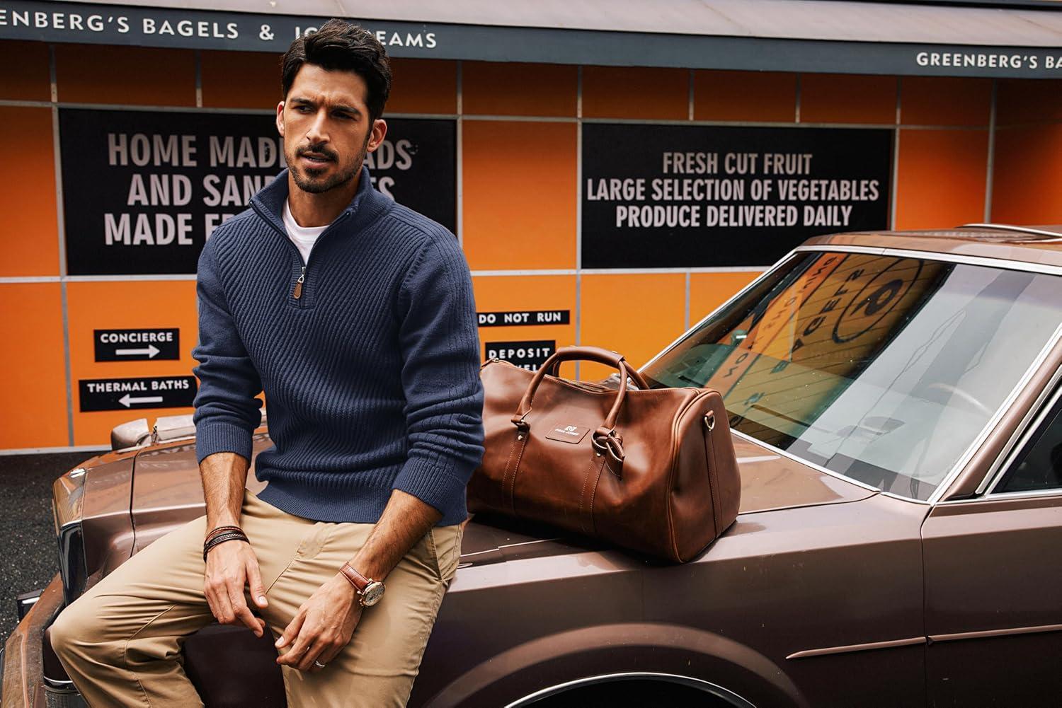 imagePJ PAUL JONES Mens Quarter Zip Pullover Sweaters Casual Slim Fit Knit Texture SweaterDark Blue