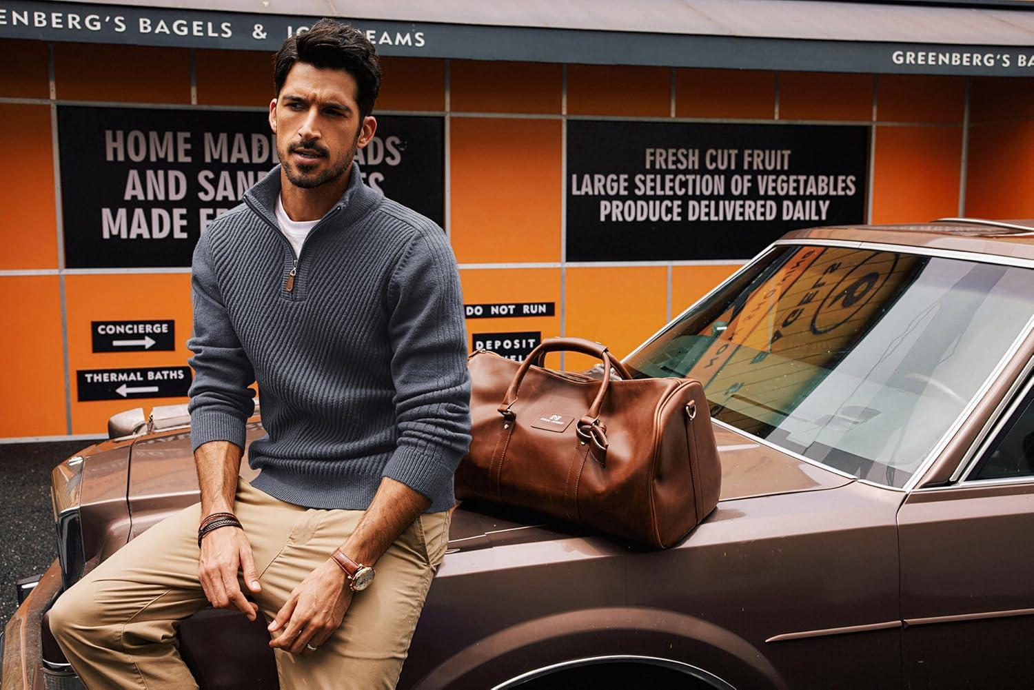 imagePJ PAUL JONES Mens Quarter Zip Pullover Sweaters Casual Slim Fit Knit Texture SweaterDark Grey