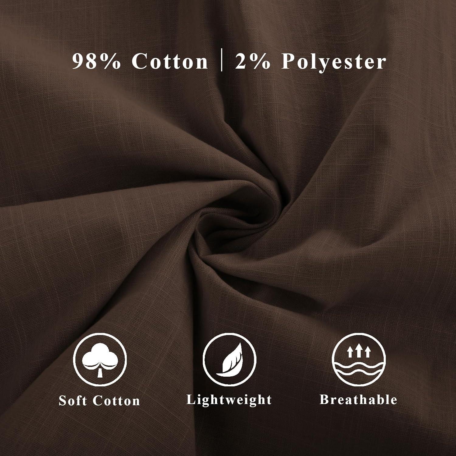 imagePJ PAUL JONES Mens Short Sleeve Button Down Shirts Summer Beach Shirts Untuckit Cotton Shirt with PocketBrown