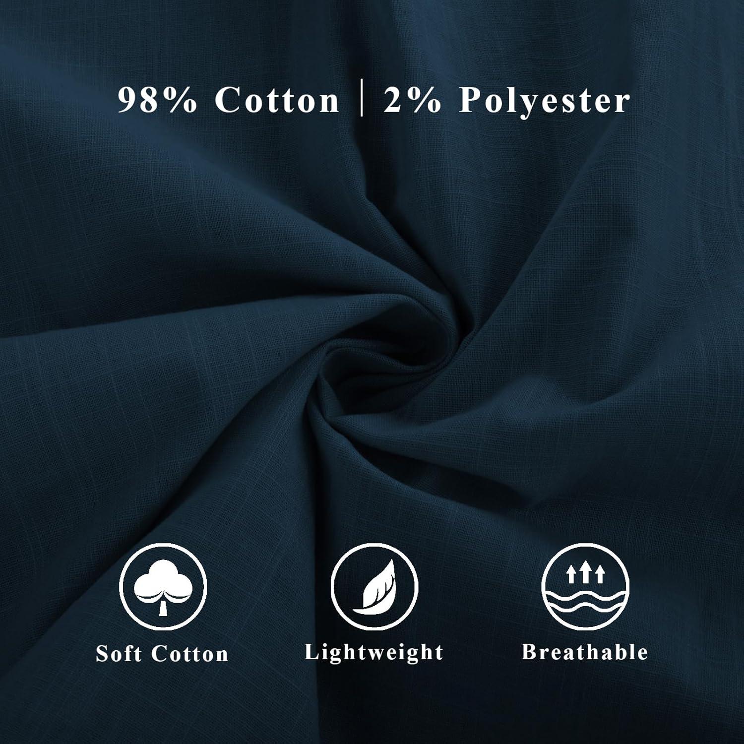 imagePJ PAUL JONES Mens Short Sleeve Button Down Shirts Summer Beach Shirts Untuckit Cotton Shirt with PocketNavy Blue