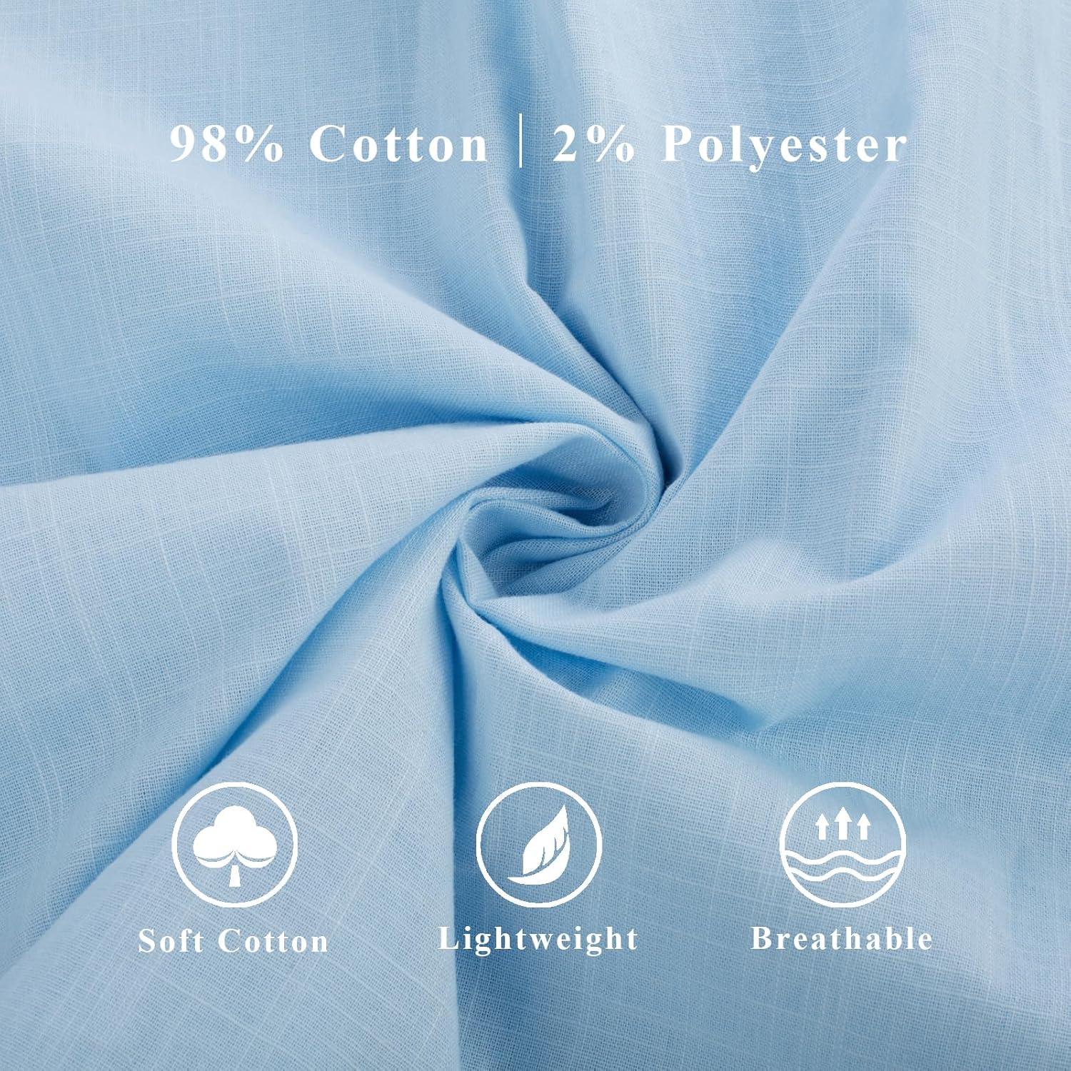 imagePJ PAUL JONES Mens Short Sleeve Button Down Shirts Summer Beach Shirts Untuckit Cotton Shirt with PocketSky Blue