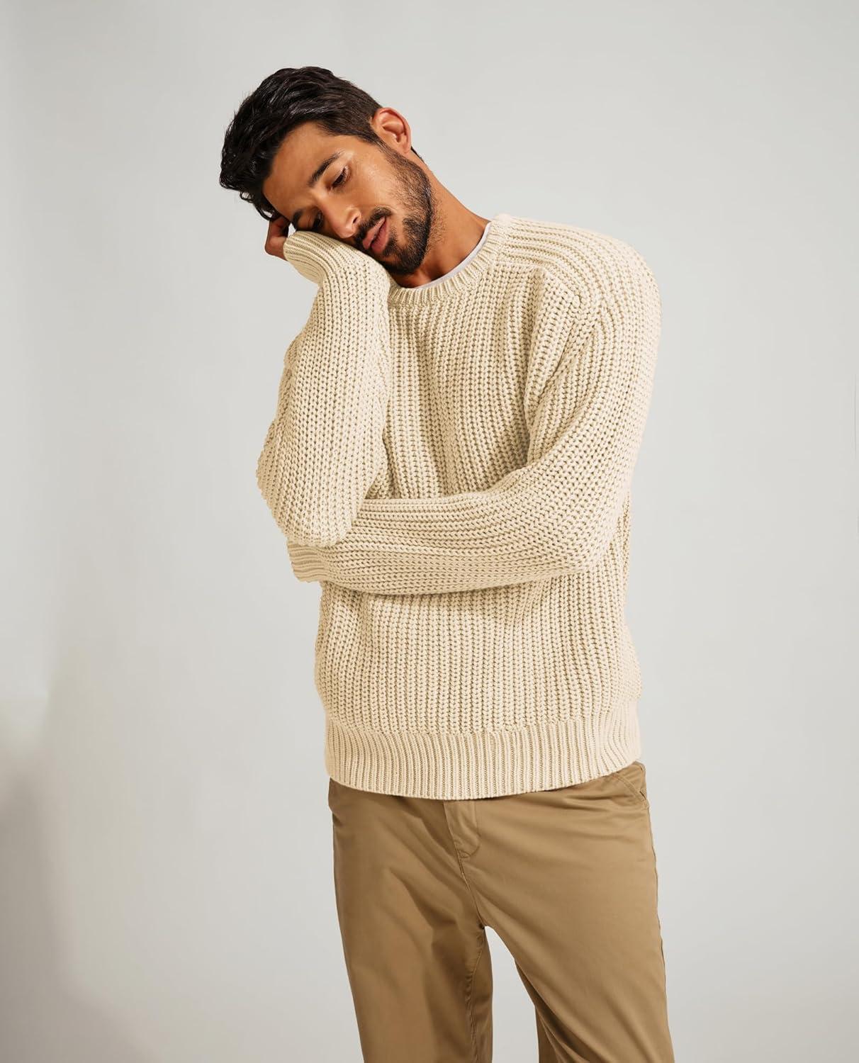 imagePJ PAUL JONES Mens Sweater Crewneck Knit Sweaters Casual Textured Pullover SweaterWhite