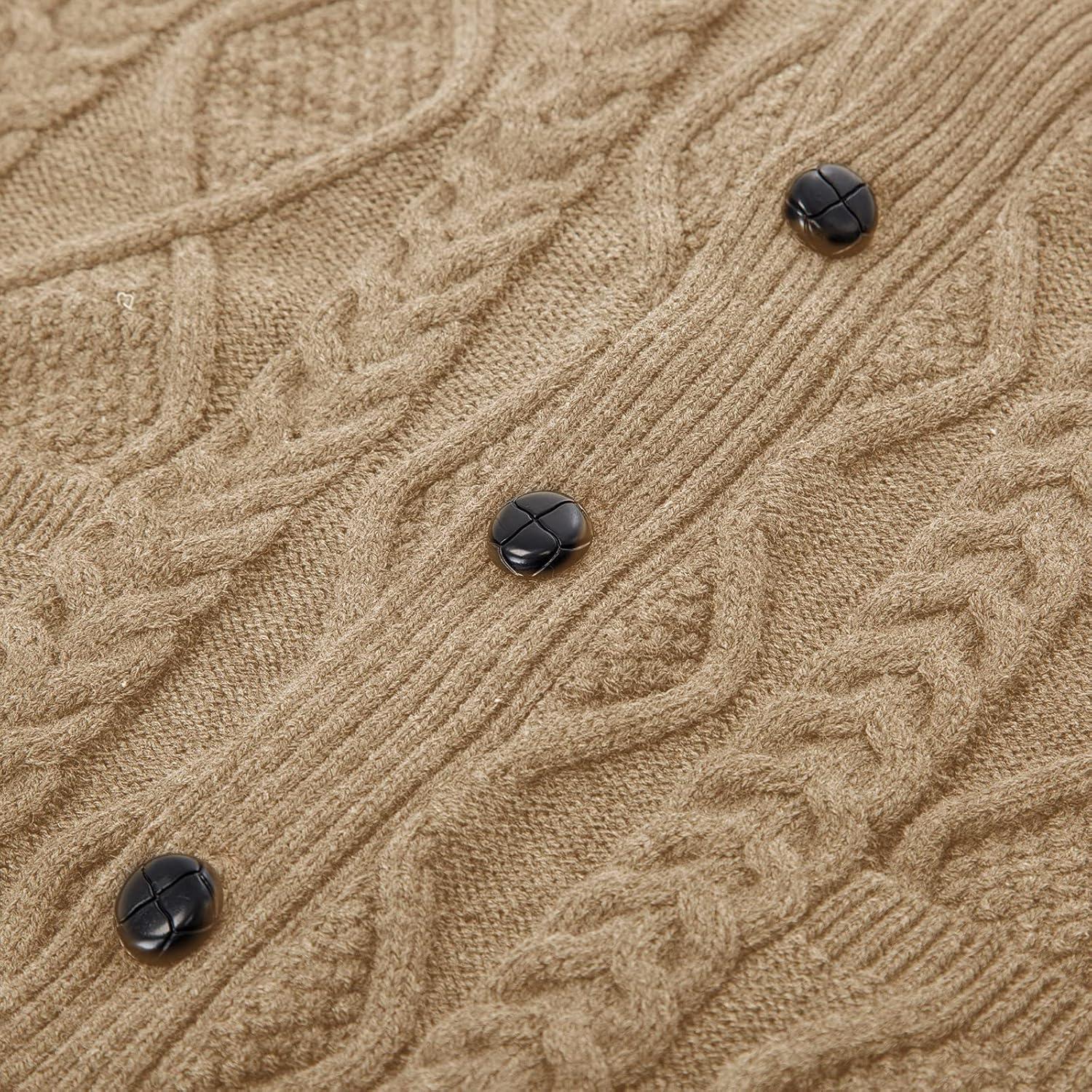 imagePJ PAUL JONES Mens Sweater Vest VNeck Sleeveless Cable Knitted Cardigan VestKhaki