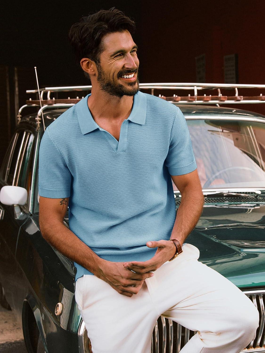 imagePJ PAUL JONES mens ClassicLight Bluetextured