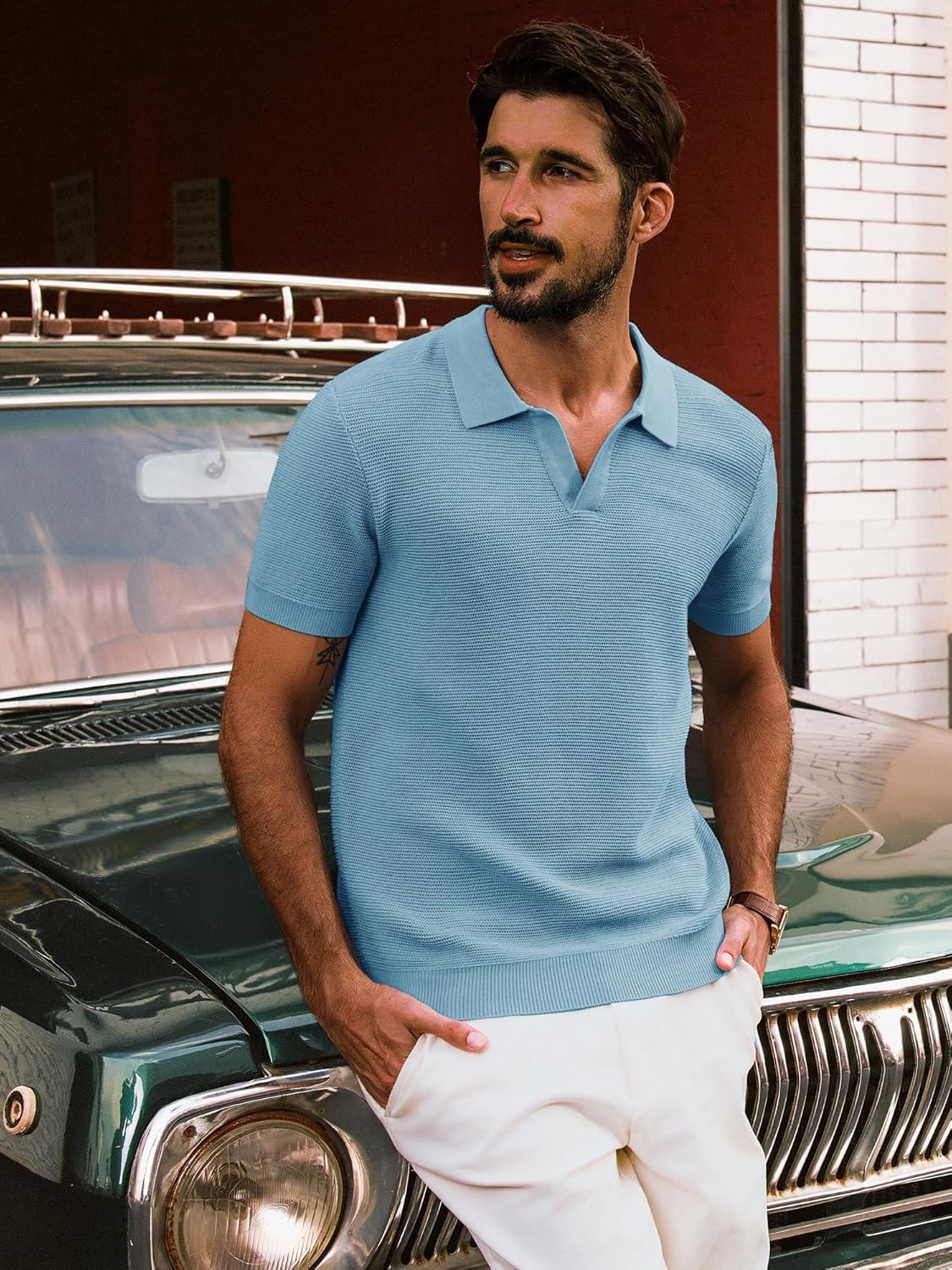 imagePJ PAUL JONES mens ClassicLight Bluetextured