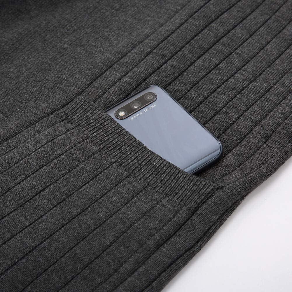 imagePJ PUAL JONES Mens Shawl Collar Open Front Long Cardigan Ribbed Knit Sweater with PocketsDark Gray