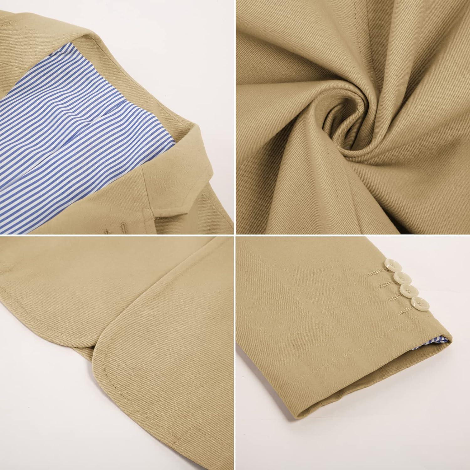 imagePJ Paul Jones Mens Cotton Twill Blazer Jacket Lightweight Casual Slim Fit Sport CoatKhaki