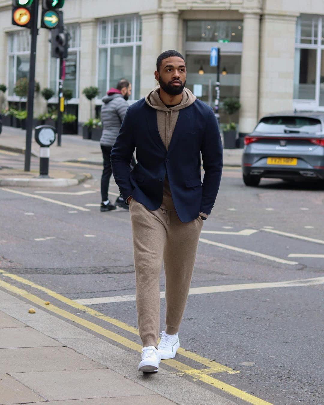 imagePJ Paul Jones Mens Cotton Twill Blazer Jacket Lightweight Casual Slim Fit Sport CoatNavy