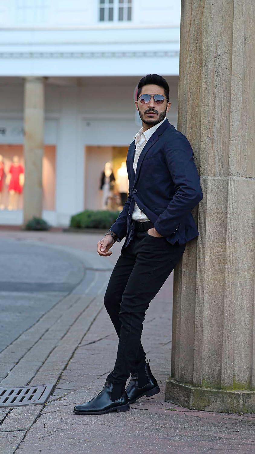 imagePJ Paul Jones Mens Cotton Twill Blazer Jacket Lightweight Casual Slim Fit Sport CoatNavy