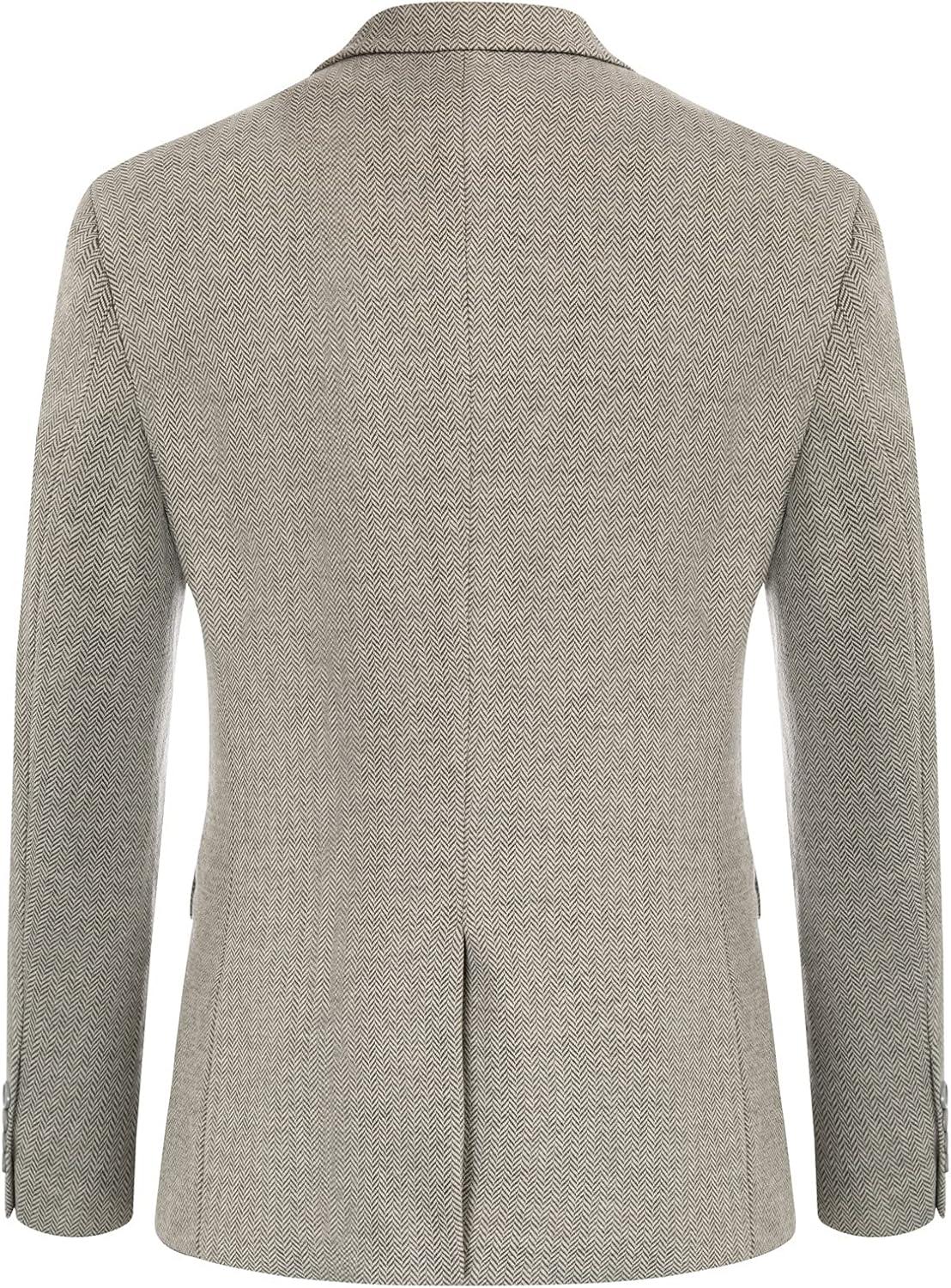 imagePJ Paul Jones Mens Herringbone Blazer Jacket Lightweight Casual Knit Sport CoatCapricot