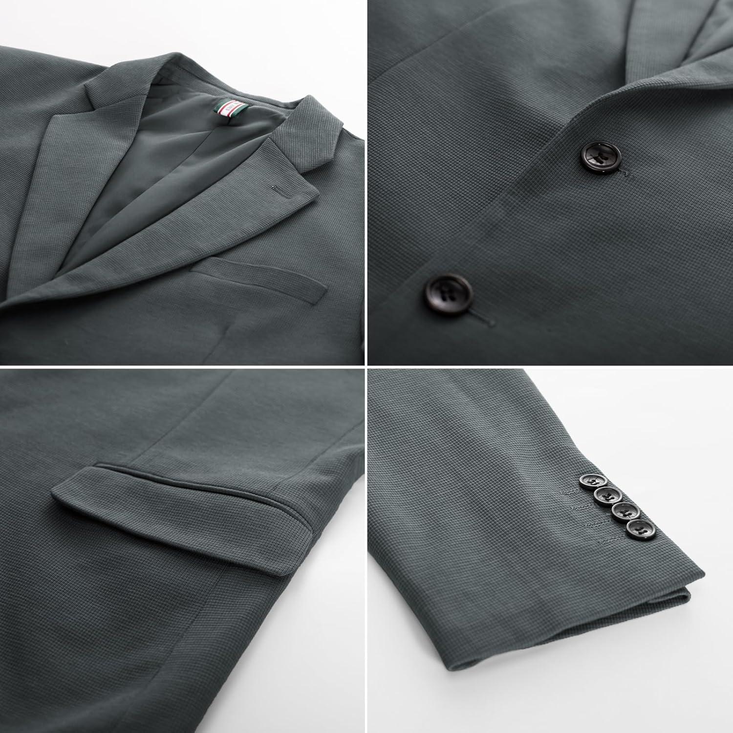 imagePJ Paul Jones Mens Herringbone Blazer Jacket Lightweight Casual Knit Sport CoatDark Grey New