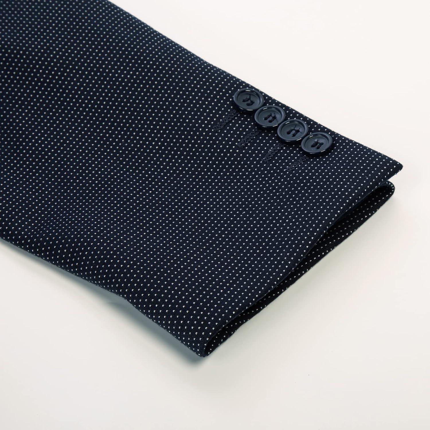 imagePJ Paul Jones Mens Herringbone Blazer Jacket Lightweight Casual Knit Sport CoatDotsnavy