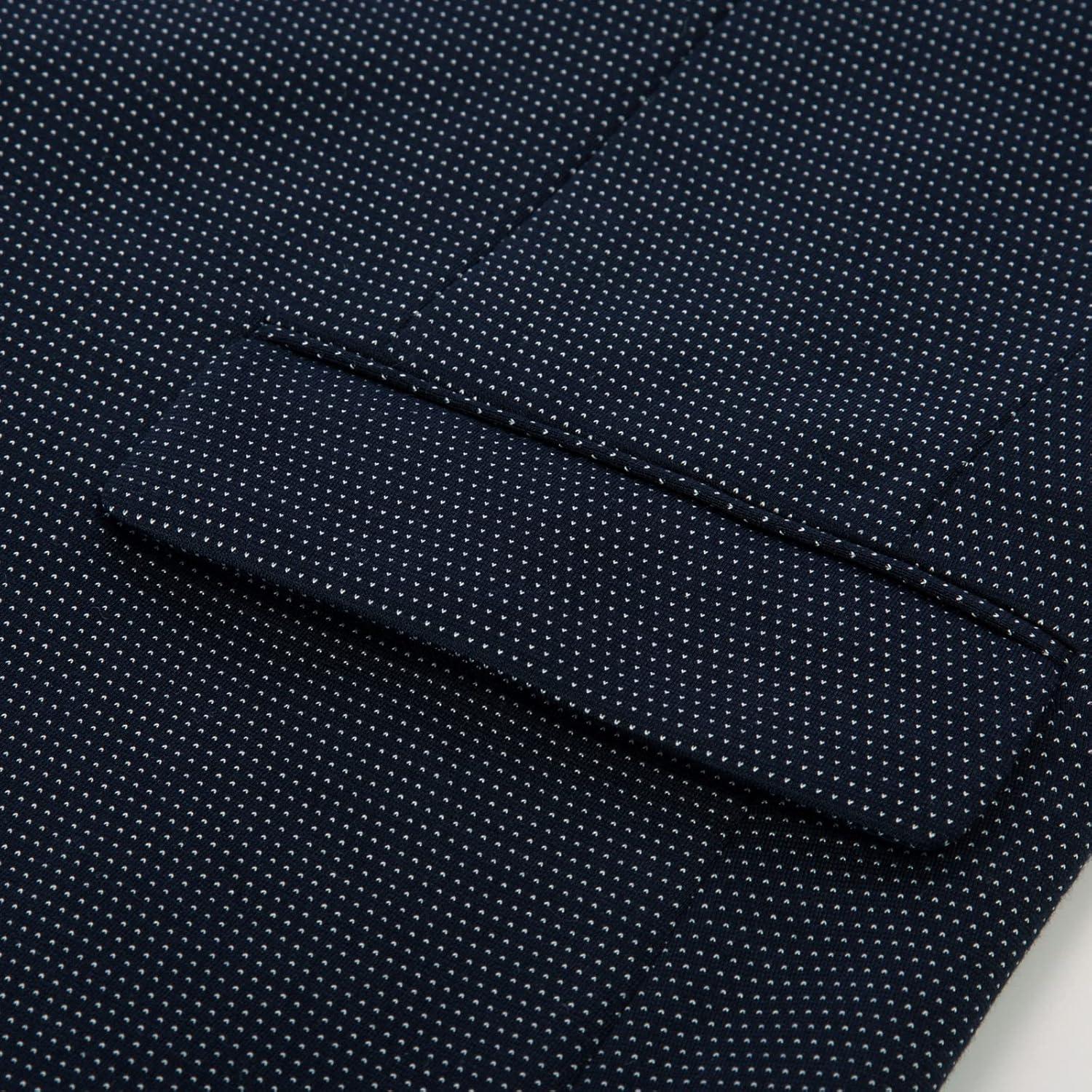 imagePJ Paul Jones Mens Herringbone Blazer Jacket Lightweight Casual Knit Sport CoatDotsnavy