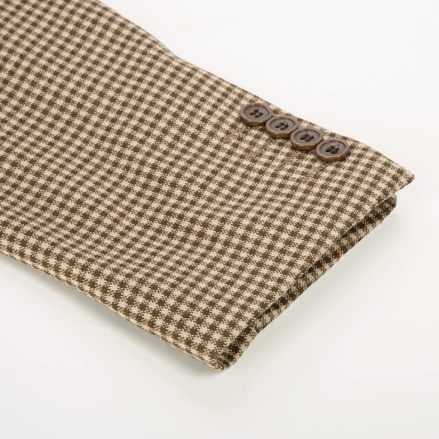 imagePJ Paul Jones Mens Herringbone Blazer Jacket Lightweight Casual Knit Sport CoatGridcoffee