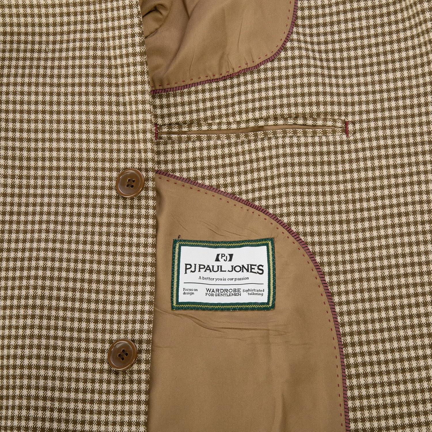 imagePJ Paul Jones Mens Herringbone Blazer Jacket Lightweight Casual Knit Sport CoatGridcoffee