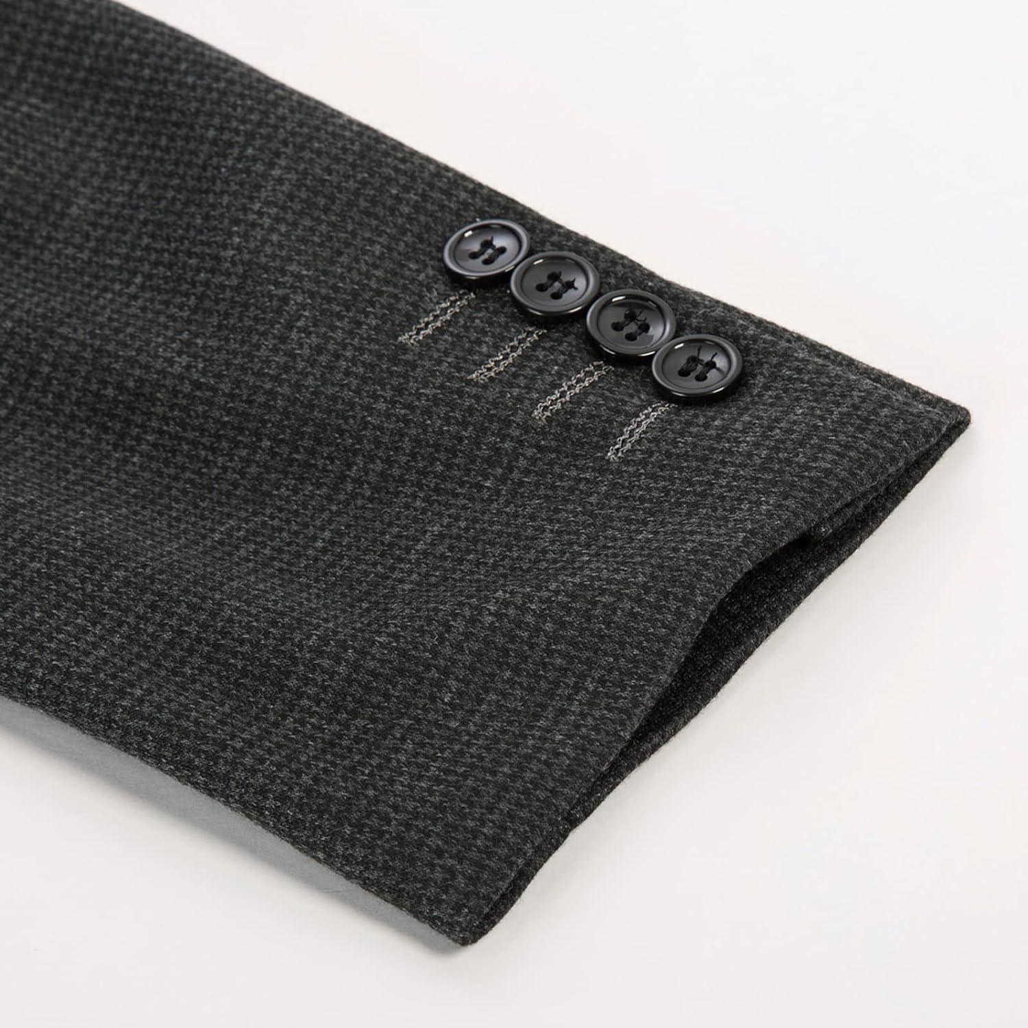 imagePJ Paul Jones Mens Herringbone Blazer Jacket Lightweight Casual Knit Sport CoatGridgrey