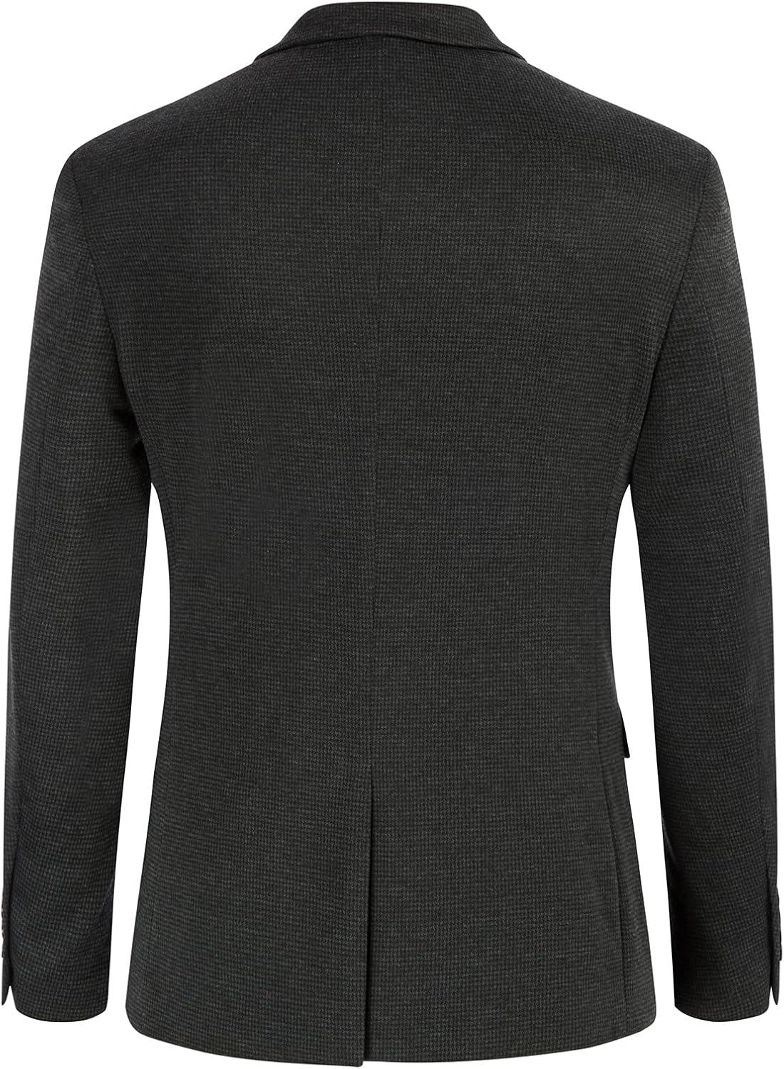 imagePJ Paul Jones Mens Herringbone Blazer Jacket Lightweight Casual Knit Sport CoatGridgrey