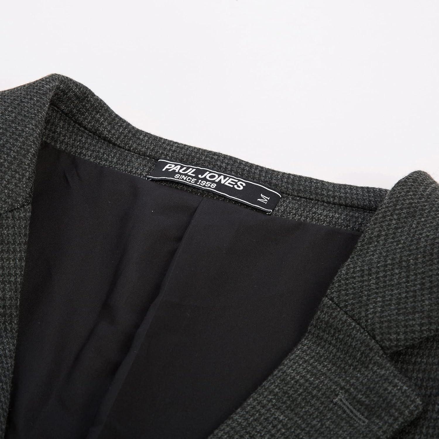 imagePJ Paul Jones Mens Herringbone Blazer Jacket Lightweight Casual Knit Sport CoatGridgrey