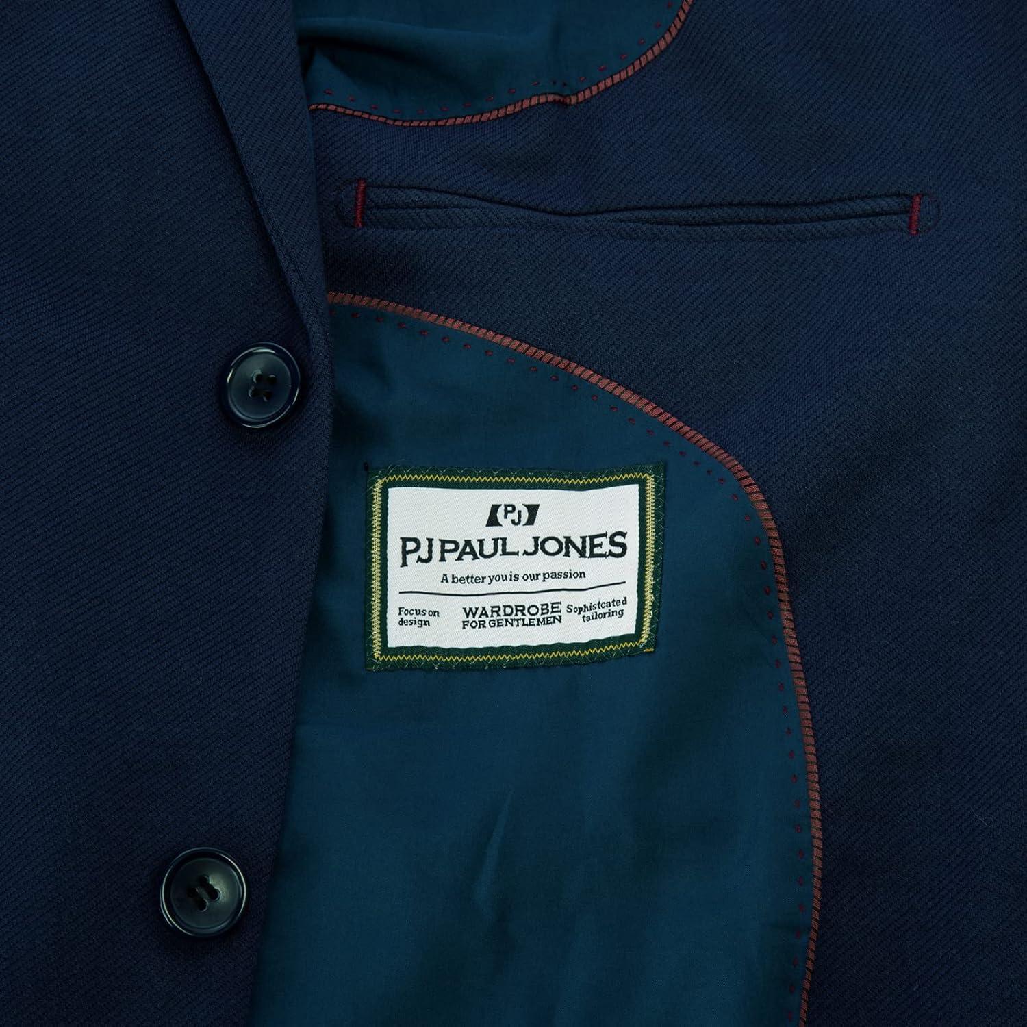 imagePJ Paul Jones Mens Herringbone Blazer Jacket Lightweight Casual Knit Sport CoatLight Navy