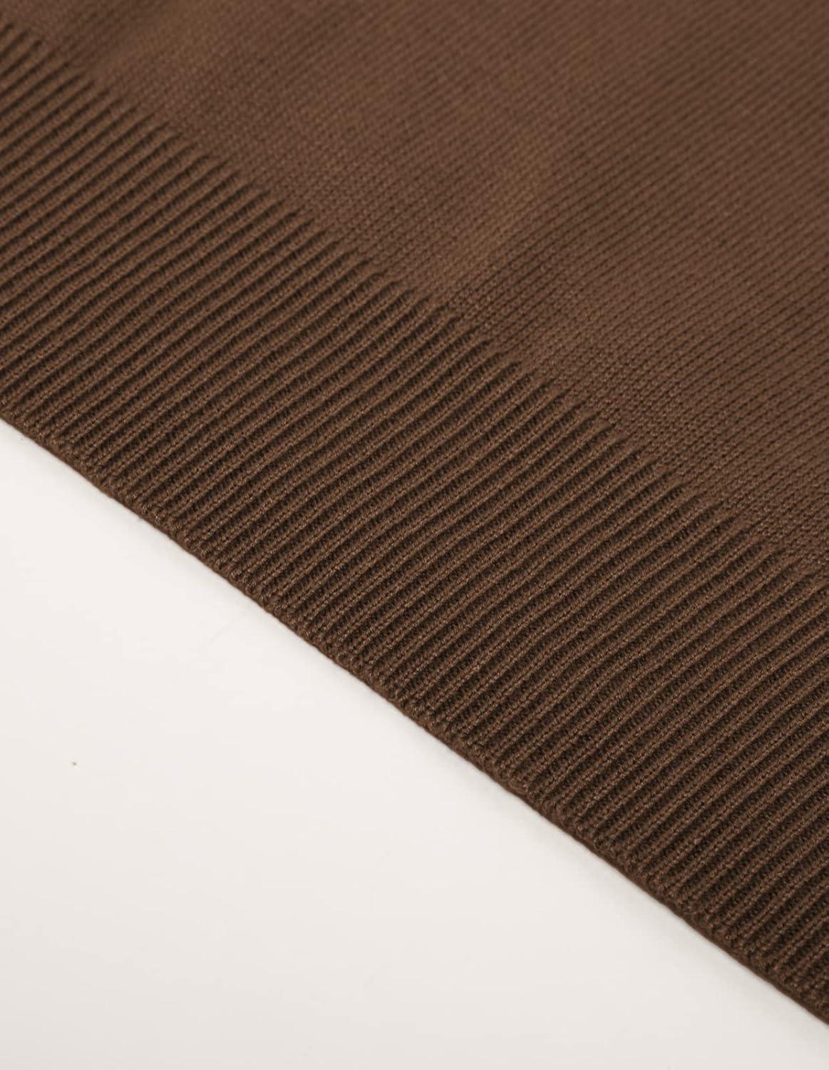 imagePJ Paul Jones Mens Striped Pullover Sweater Crewneck Contrast Fine Knitted SweatersCoffee