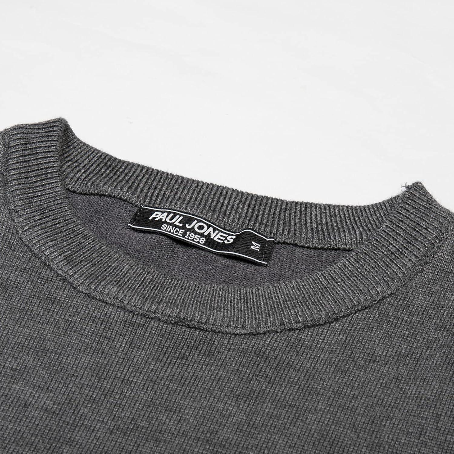 imagePJ Paul Jones Mens Striped Pullover Sweater Crewneck Contrast Fine Knitted SweatersNavywhiteblack