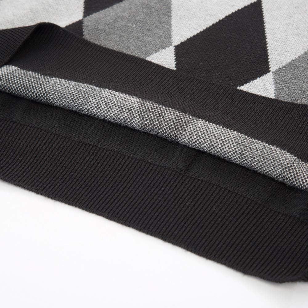 imagePaul Jones Mens Argyle Sweater Vest Knitted Casual VNeck Pullover VestBlack