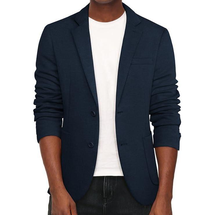 imagePJ PAUL JONES Mens Casual Knit Blazer Suit Jackets Two Button Lightweight Unlined Sport CoatNavy Bluelightweight