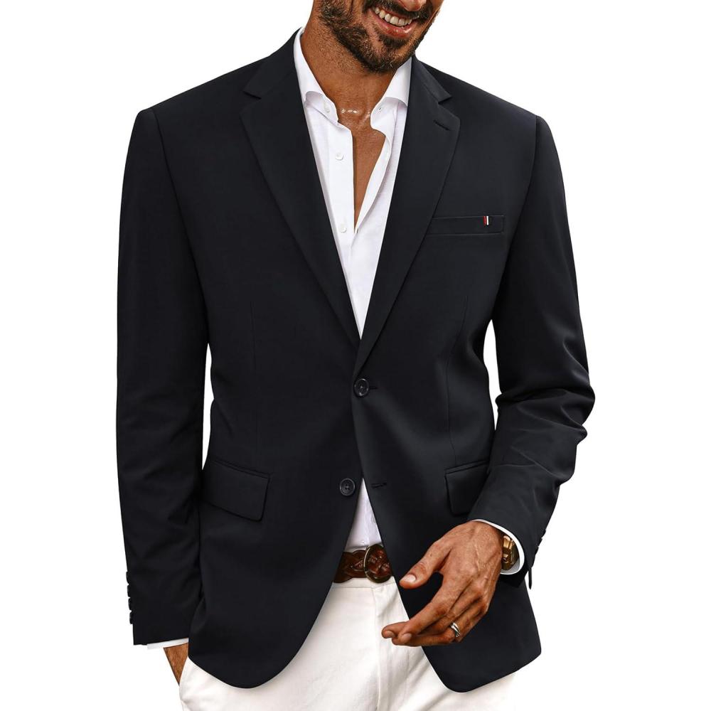 imagePJ PAUL JONES Mens Casual Sport Coats Two Buttons Lightweight Business Sport BlazerNavy Bluea