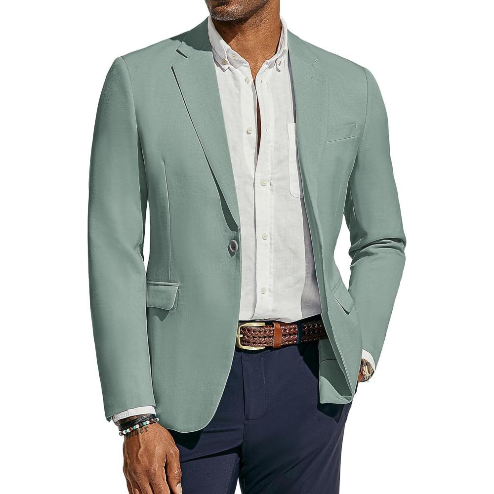 imagePJ PAUL JONES Mens Lightweight Sport Coat Casual One Button Blazer Breathable SportcoatLight Green